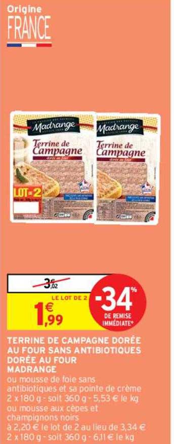 Terrine De Campagne Dorée Au Four Sans Antibiotiques Dorée Au Four Madrange