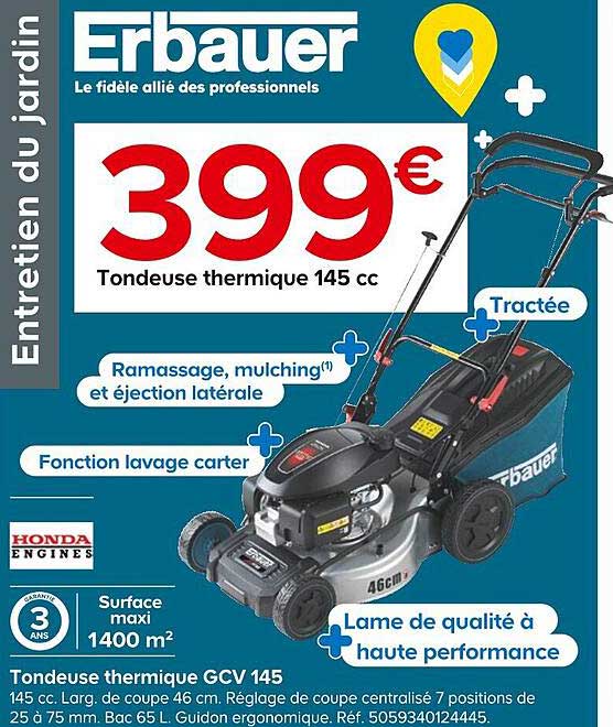 tondeuse thermique gcv 145 erbauer