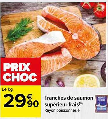 Tranches De Saumon Supérieur Frais
