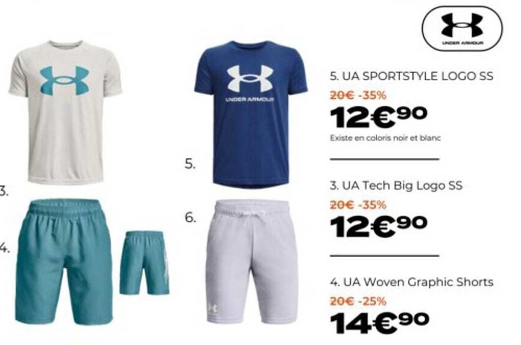 ua sportstyle logo ss under armour, ua tech big logo ss under armour, ua woven graphic shorts under armour