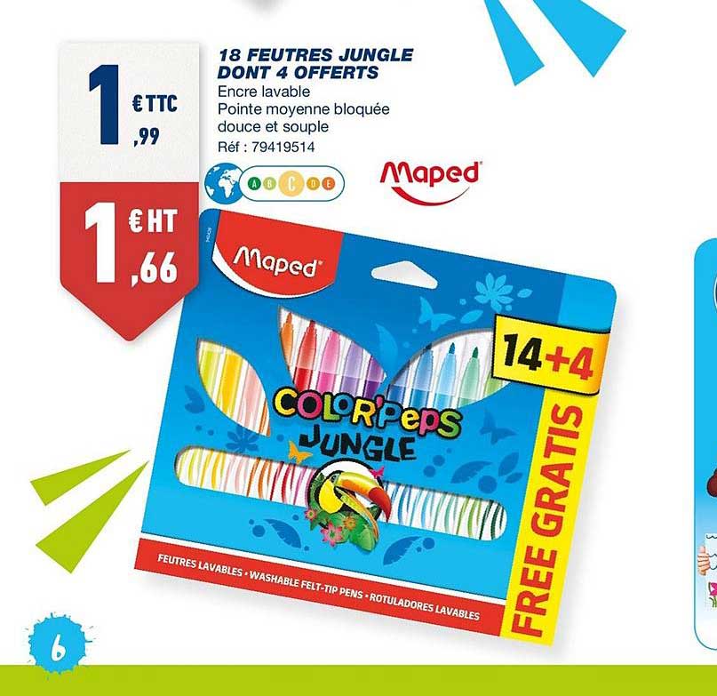 18 feutres jungle dont 4 offerts maped