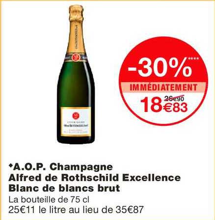 a.o.p. champagne alfred de rothschild excellence blanc de blancs brut