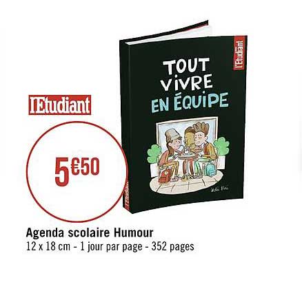 agenda scolaire humour l'étudiant