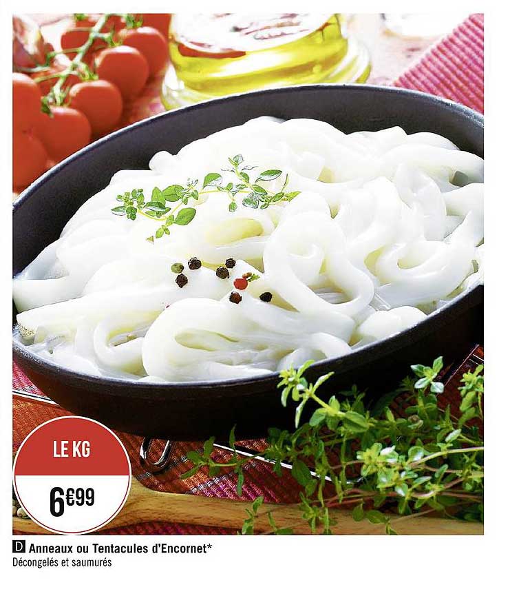 anneaux ou tentacules d'encornet