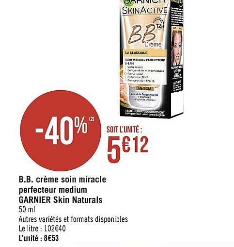b.b. crème la classique soin miracle perfecteur medium garnier skin naturals
