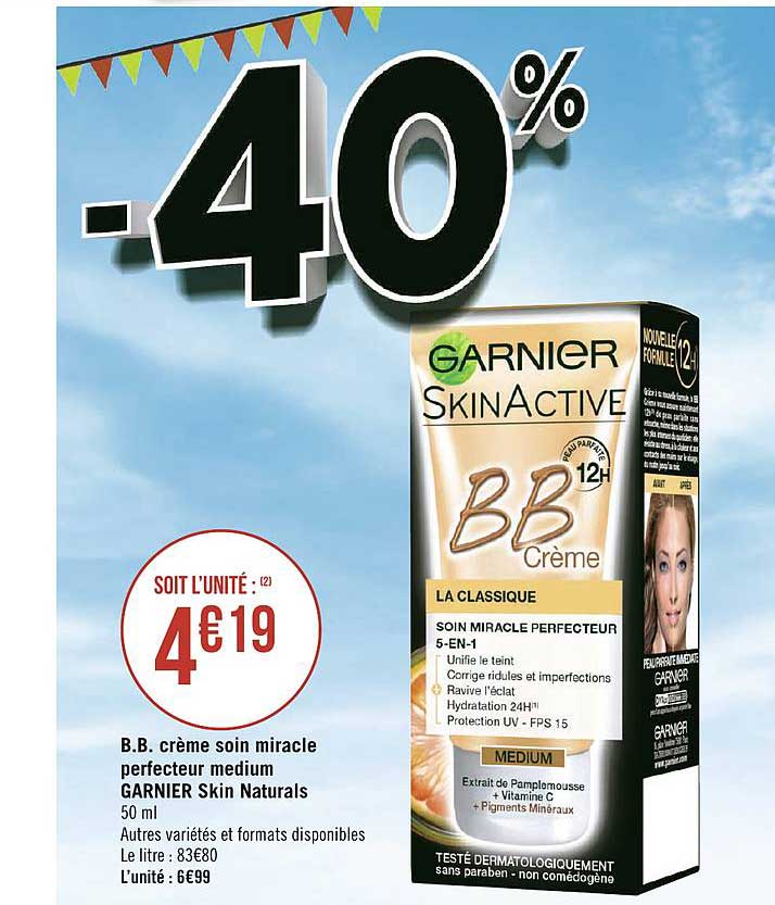 b.b. crème soin miracle perfecteur medium garnier skin naturals