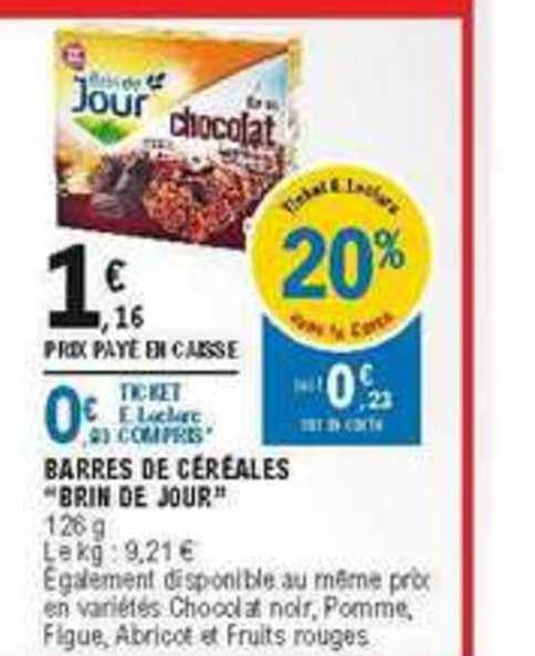 barres de céréales brin de jour