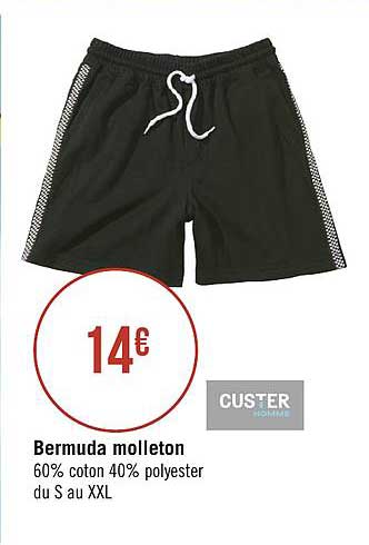 bermuda molleton custer homme