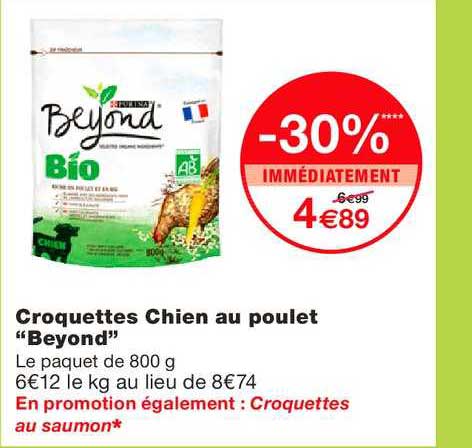 beyond bio croquettes chien au poulet