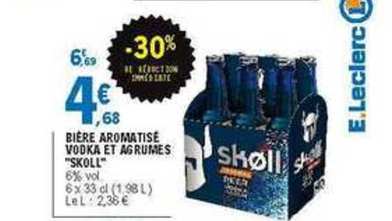 bière aromatisé vodka et agrumes skoll -30% de réduction immédiate