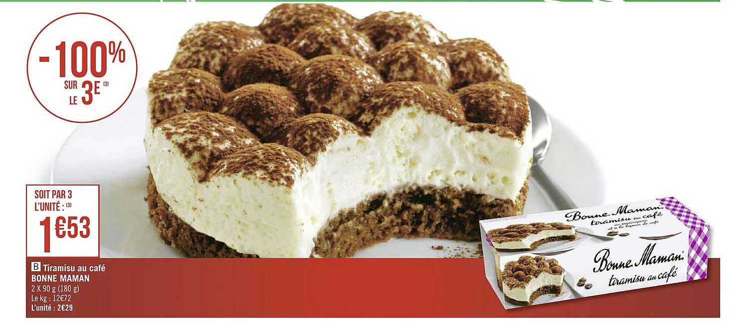 Bonne Maman Tiramisu Au Café -100% Sur Le 3e