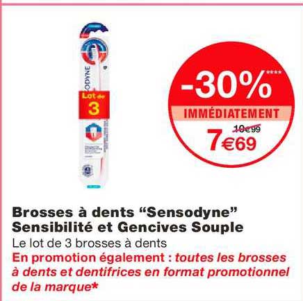brosses à dents sensodyne sensibilité et gencives souple