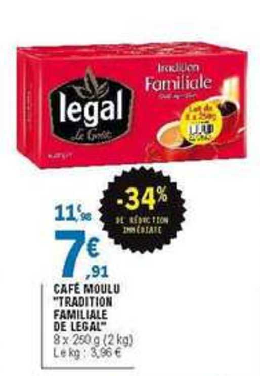 Café Moulu Tradition Familiale De Legal -34% De Réduction Immédiate