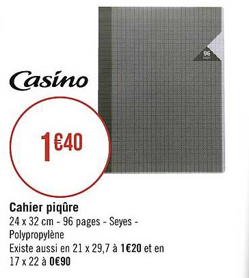 Cahier Piqûre