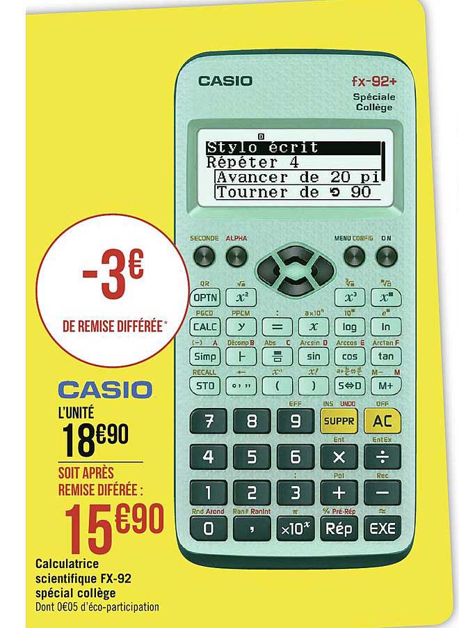 Calculatrice Scientifique Fx 92 Spécial Collège Casio