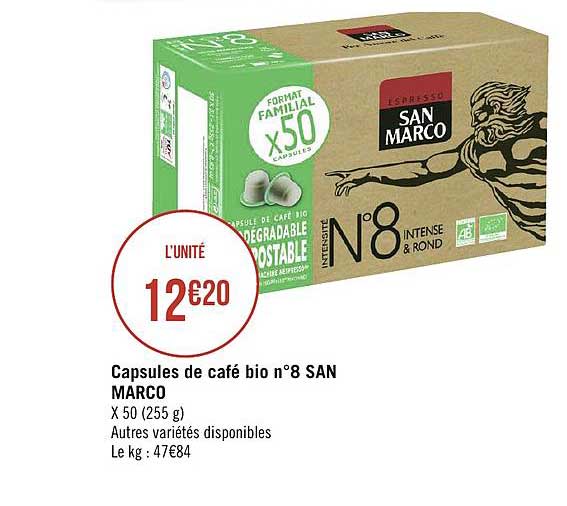 capsules de cagé bio n°8 san marco