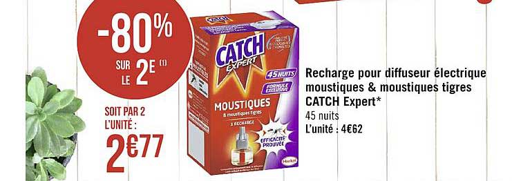 catch expert recharge pour diffuseur électrique moustiques & moustiques tigres -80% sur le 2e