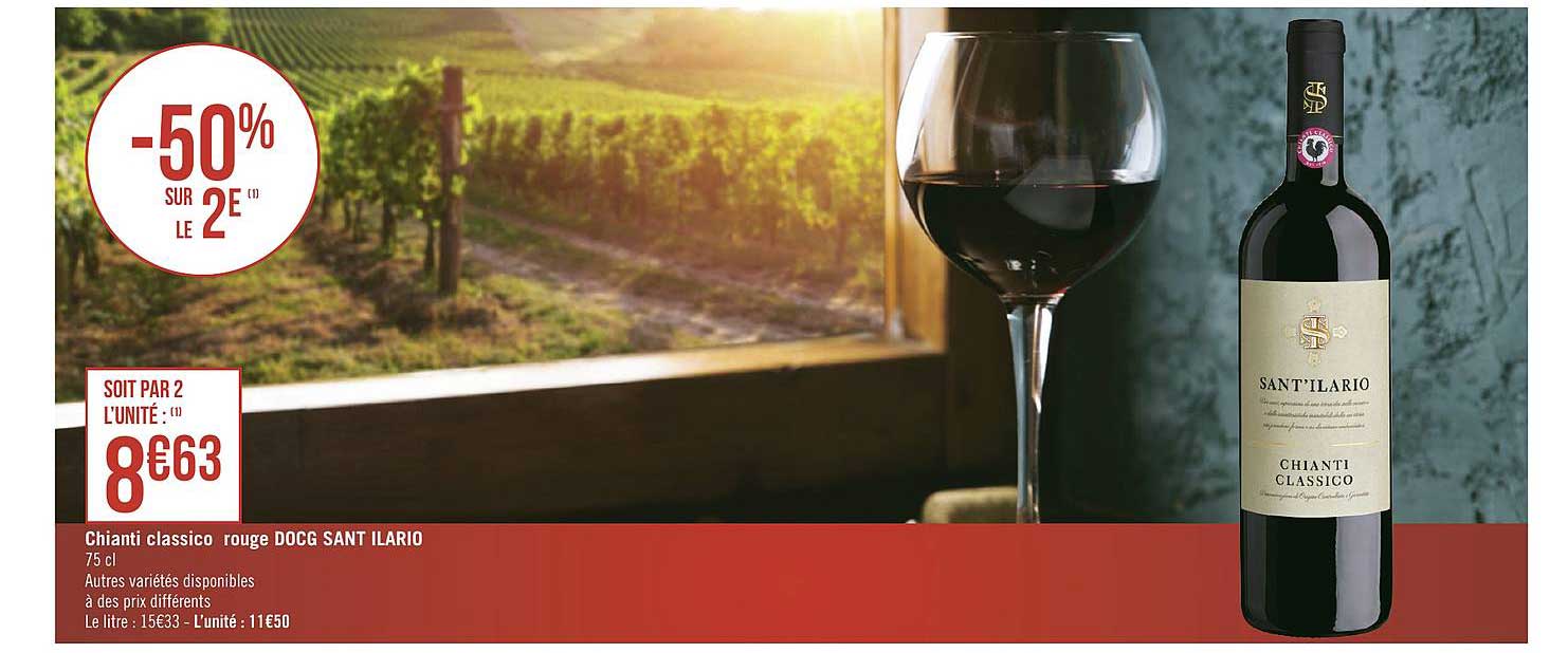 chianti classico rouge docg sant ilario -50% sur le 2e