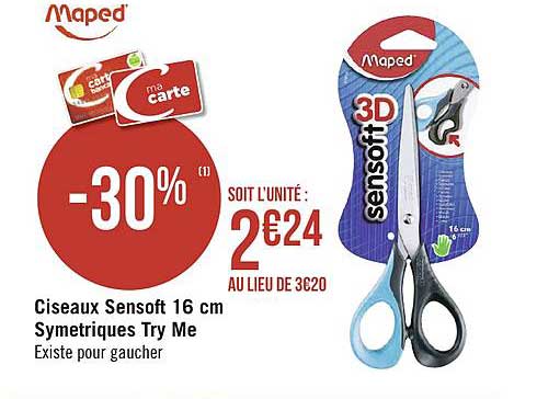 ciseaux sensoft 3d 16 cm symétriques try me maped