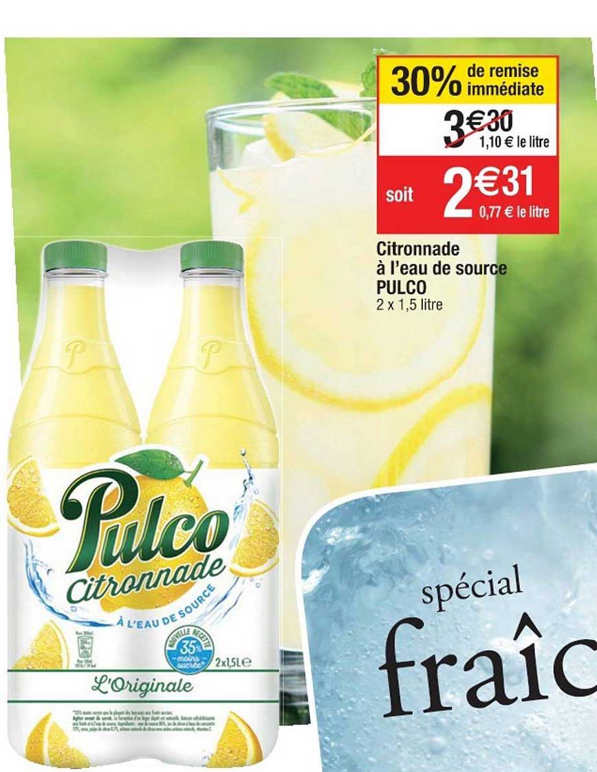 citronnade à l'eau de source pulco 30% de remise immédiate
