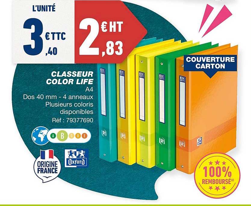 Classeur Color Life Oxford