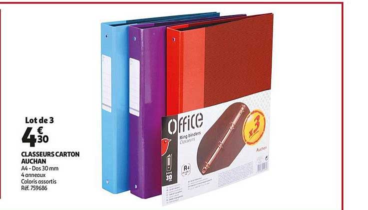 Classeurs Carton Auchan