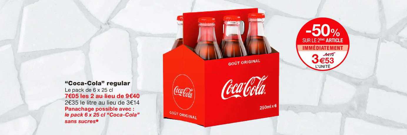Coca Cola Regular -50% Sur Le 2ème Article