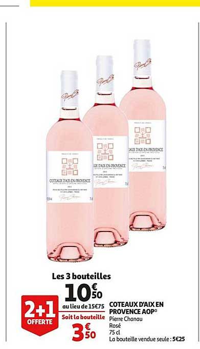 coteaux d'aix en provence aop pierre chanau 2+1 offerte