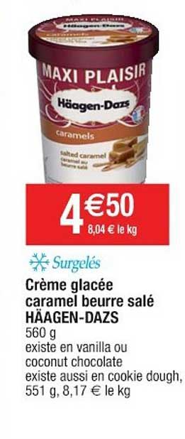 crème glacée caramel beurre salé häagen dazs maxi plaisir