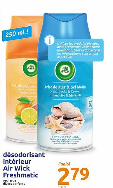 désodorisant intérieur air wick freshmatic