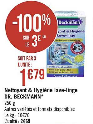 dr. beckmann nettoyant & hygiène lave linge -100% sur le 3e