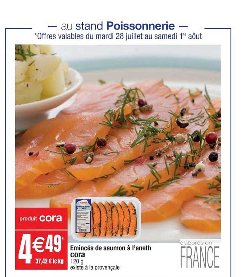 éminces de saumon à l'aneth cora