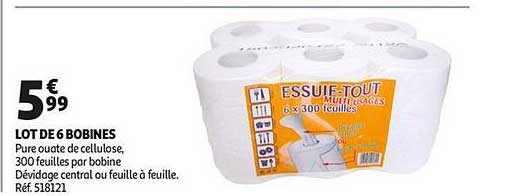 essuie tout multi usages lot de 6 bobines