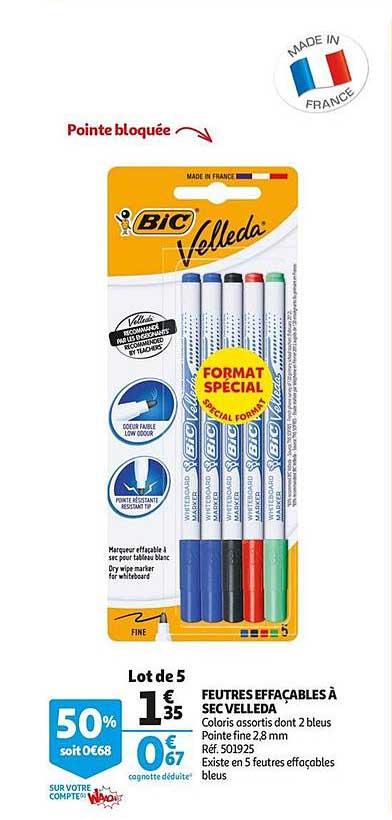 Feutres Effaçables à Sec Velleda