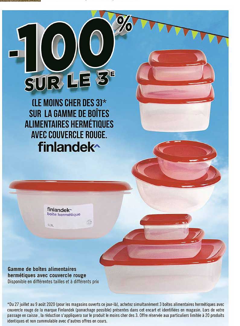 gamme de boîtes alimentaires finlandek -100% sur le 3e