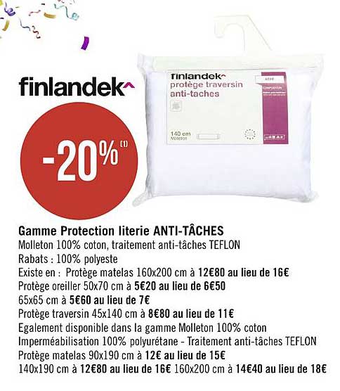 Gamme Protection Literie Anti Tâches Finlandek