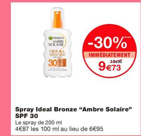 garnier spray idéal bronze ambre solaire spf 30