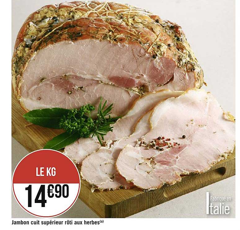 Jambon Cuit Supérieur Rôti Aux Herbes