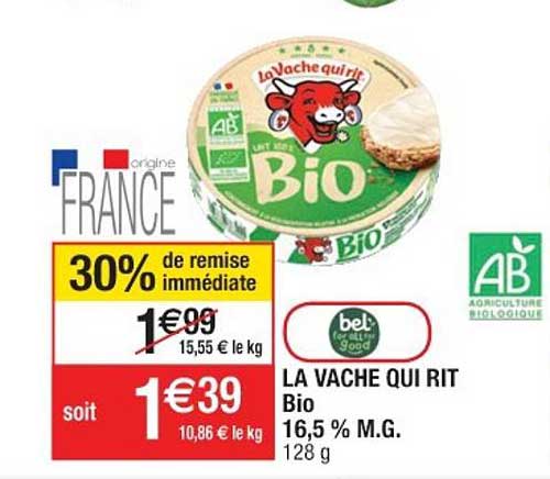 la vache qui rit bio 30% de remise immédiate