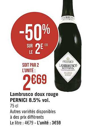 lambrusco doux rouge pernici 8.5% vol.