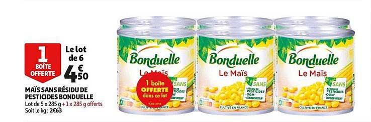 le maïs sans résidu de pesticides bonduelle