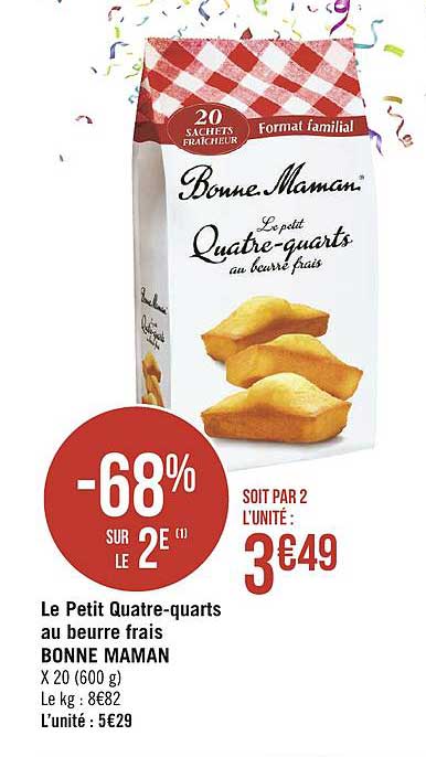 Le Petit Quatre Quarts Au Beurre Frais Bonne Maman -68% Sur Le 2e