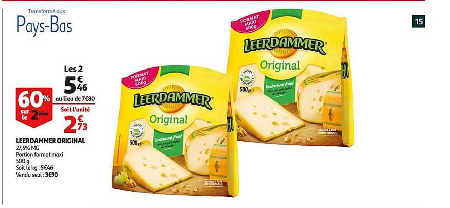 Leerdammer Original 60% Sur Le 2ème