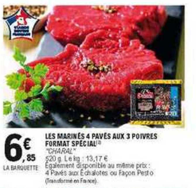 les marinés 4 pavés aux 3 poivres format spécial charal