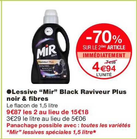 lessive mir black raviveur plus noir & fibres