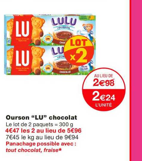 Lulu L'ourson Lu Chocolat