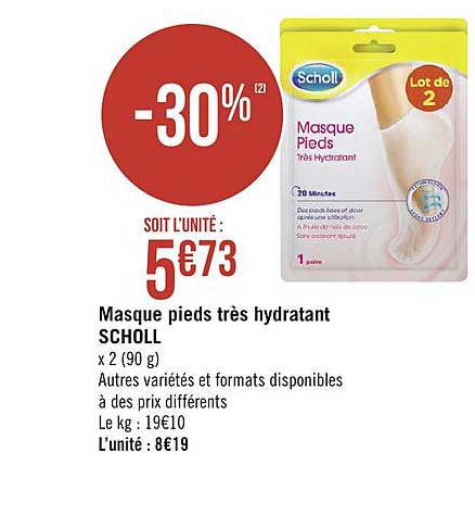masque pieds très hydratant scholl