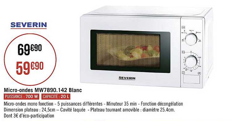 micro ondes mw7890.142 blanc severin