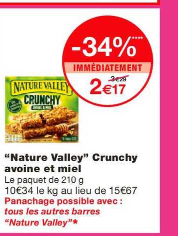 nature valley crunchy avoine et miel
