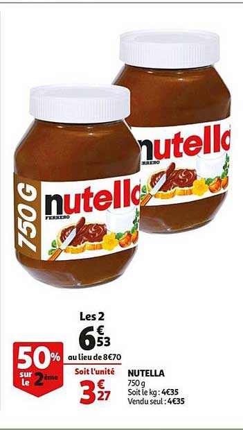 Nutella 50% Sur Le 2ème